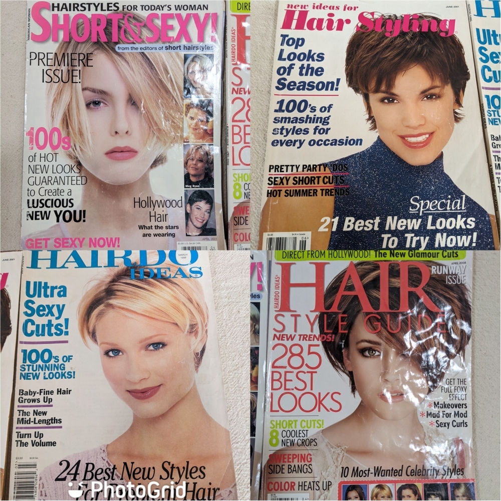 Vintage Y2K Hairstyles Spring Summer Sexy Long Short Ephemera Magazine 4 Lot Set